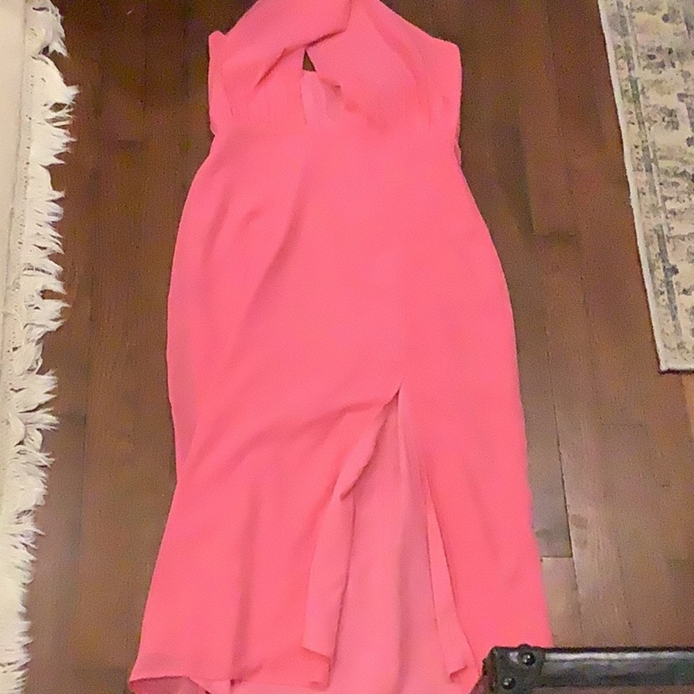 Lulu's Pink Halter Midi Dress - Picture 7 of 8
